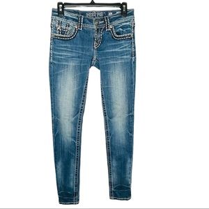 MISS ME Denim Brand Sunny Skinny Blue Denim Low Rise Jeans Women Size: 26